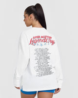 OA Tour Graphic Washed Long Sleeve Top | White