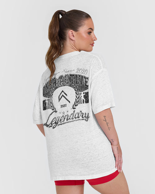 Oner Modal Legendary Graphic Print Washed T-Shirt | Light Grey Marl