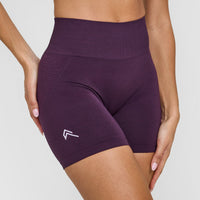 EffortlessLift™ Seamless Shorts with White Logo | Blackberry Purple