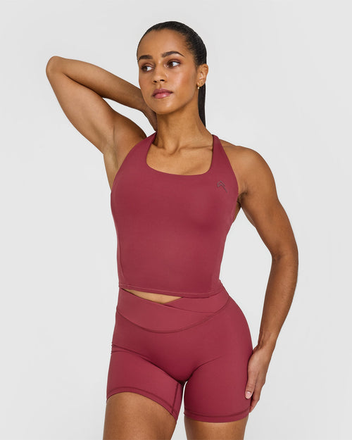 Oner Modal Timeless Square Neck Mid Vest | Burnt Cherry