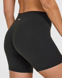 SoftMotion™ Shorts 6" with White Logo | Soft Black