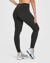 SoftMotion™ Leggings with White Logo | Soft Black