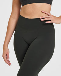 SoftMotion™ Leggings with White Logo | Soft Black