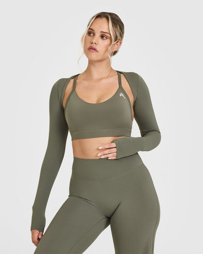 SoftMotion™ Long Sleeve Shrug | Alpine Green