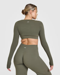 SoftMotion Long Sleeve Shrug | Alpine Green