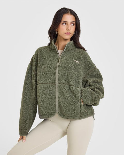 psicom BLOUSON JKTオリーブXL Full Zip Fleece Jacket Women's - Alpine Green | Oner Active CA