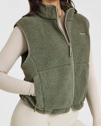 Zip Through Fleece Gilet | Alpine Green