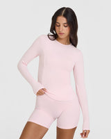 Mellow™ Rib Long Sleeve Top | Ballet Pink
