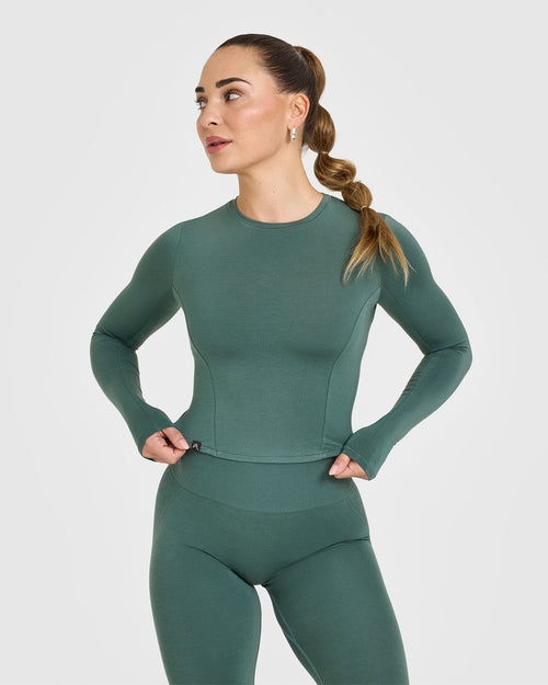 Oner Modal Mellow™ Soft Mid Long Sleeve Top | Iced Green