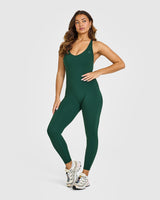 Unified Scoop Back All In One Long | Racing Green