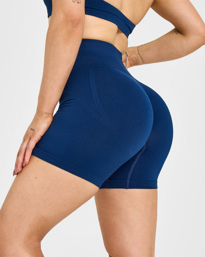 BLUE HIGH WAISTED SHORTS - WOMEN - MIDNIGHT | Oner Active CA