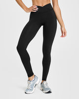 Unified Wrap Leggings White Logo | Black