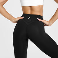UnifiedMove Wrap Leggings White Logo | Black