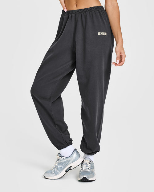 Oner Modal Lightweight Jogger with Printed Logo | Coal