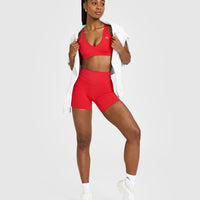 UnifiedMove™ High Waisted Shorts 6" | Muscle Mommy Red