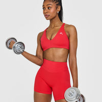 UnifiedMove™ High Waisted Shorts 6" | Muscle Mommy Red