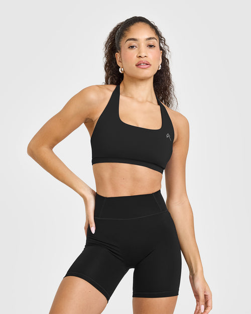 Oner Modal Timeless Square Neck Sports Bra | Black