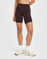 Unified Cycling Shorts 8" | Plum Brown