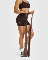 EffortlessLift™ Seamless Shorts with White Logo | Plum Brown