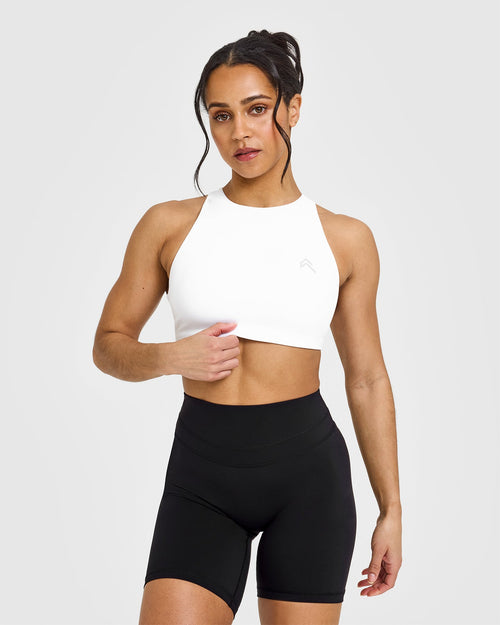 Oner Modal EasyLift™ High Neck Sports Bra | White