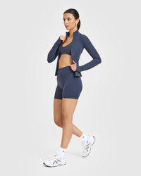 SoftMotion™ Shorts 6" with White Logo | True Blue