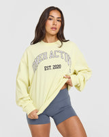 Oner Graphic Washed Long Sleeve Top | Pastel Yellow