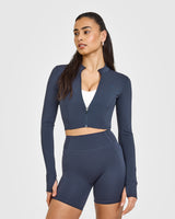 Timeless Crop Jacket | True Blue