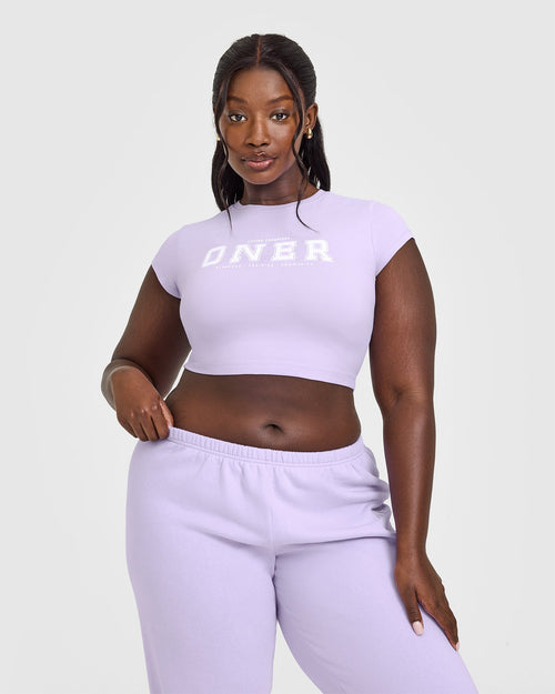 Oner Modal Cotton Baby T-Shirt with Printed Logo | Lavender Purple