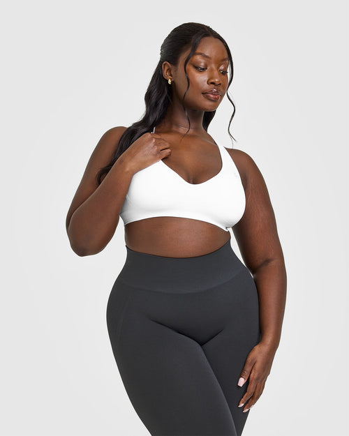 Oner Modal Effortless Seamless Racer Back Sports Bra | White