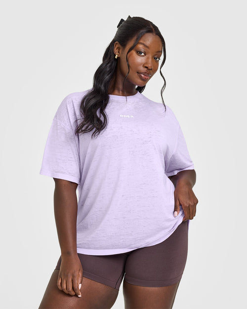 Oner Modal Washed Burnout T-Shirt | Lavender Purple