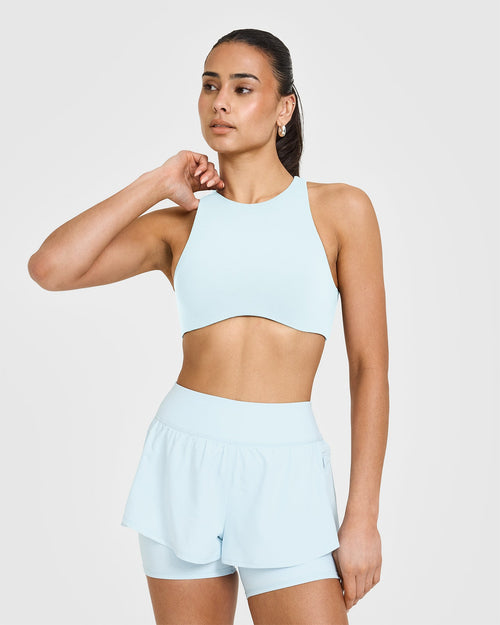Oner Modal SoftMotion™ High Neck Sports Bra |  Cloud Blue