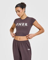 Cotton Baby T-Shirt with Printed Logo | Umber Brown