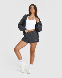 Lightweight Shorts with Graphic | Coal