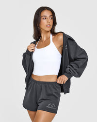 Lightweight Shorts with Graphic | Coal