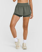 Unified Double Layer Shorts 5" | Dark Khaki