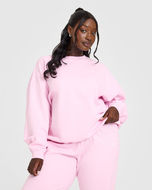 Oner Modal Lightweight Sweatshirt with Oner Logo | Washed Chalk Pink
