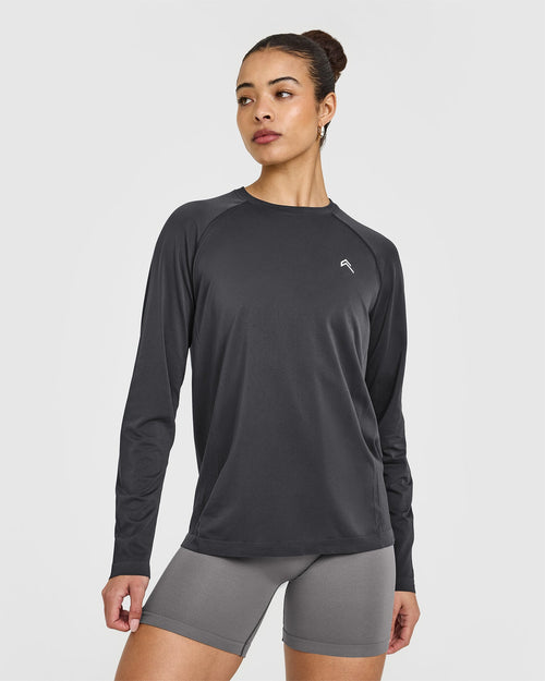 Oner Modal Go To Seamless Loose Long Sleeve Top | Coal