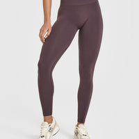 EffortlessLift™ Seamless Leggings with White Logo | Umber Brown