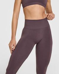 EffortlessLift™ Seamless Leggings with White Logo | Umber Brown