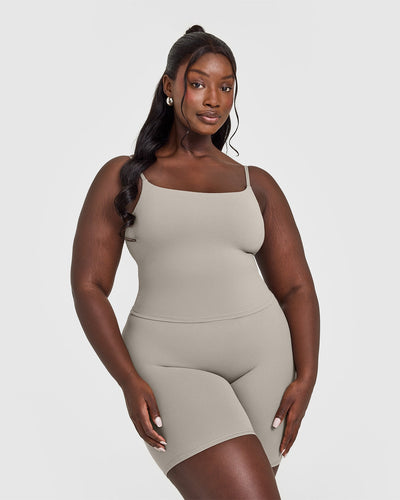 SoftMotion™ Strappy Mid Vest with Built in Bra Shelf | Warm Sand