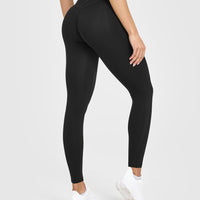 UnifiedMove High Waisted Pocket Leggings White Logo | Black