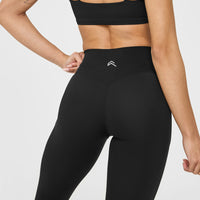 UnifiedMove High Waisted Pocket Leggings White Logo | Black