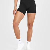 UnifiedMove™ High Waisted Pocket Shorts 6" White Logo | Black