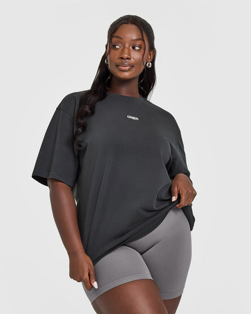 Oner Modal Raising The Bar Oversized Washed T-Shirt | Coal