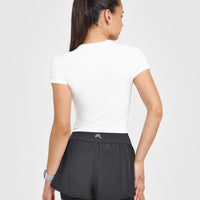 Go To Seamless Fitted Mid Top | White