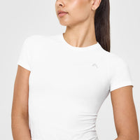 Go To Seamless Fitted Mid Top | White