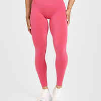 EffortlessLift™ Seamless Leggings with White Logo | Velvet Pink