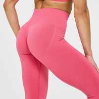 EffortlessLift™ Seamless Leggings with White Logo | Velvet Pink