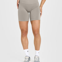 EffortlessLift™ Seamless Shorts with White Logo | Warm Sand