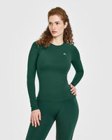 Go To Seamless Fitted Long Sleeve Top | Racing Green